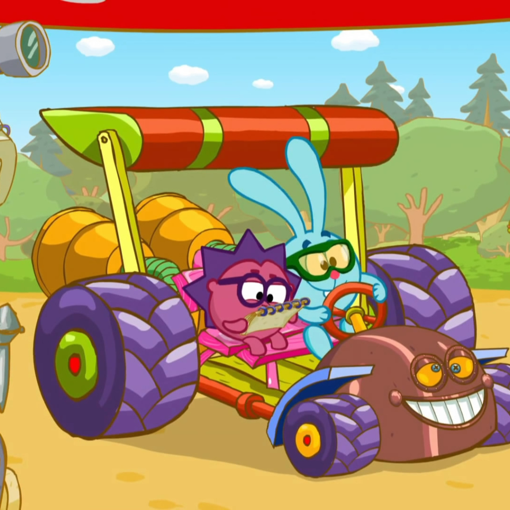 Гонки в мультфильме Смешарики