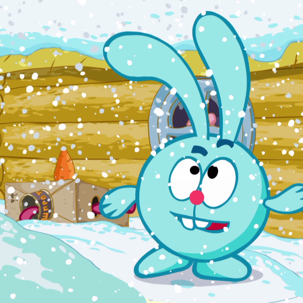 Snowfall in the cartoon Kikoriki