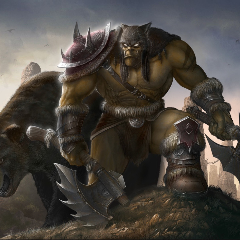 Медведь и монстр из мультфильма