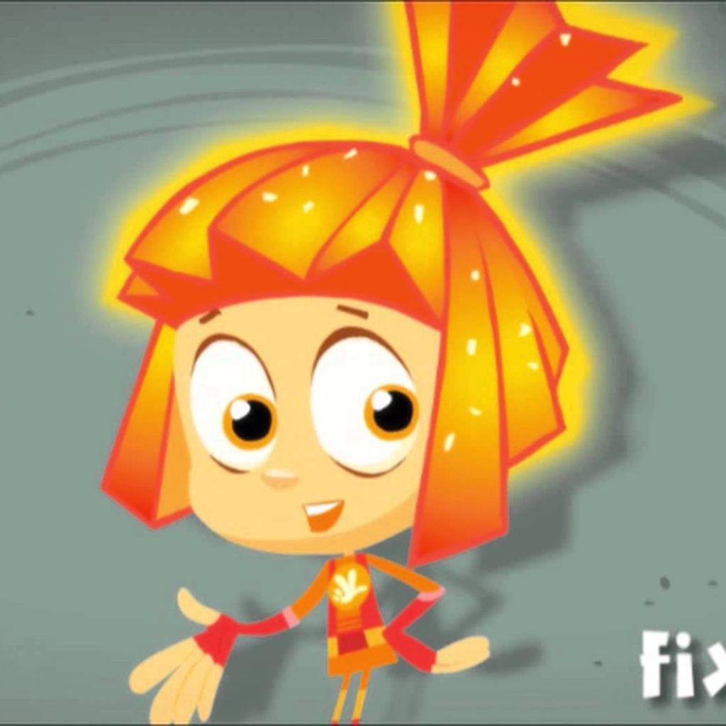 Рыжеволосая героиня мультфильма Фиксики
