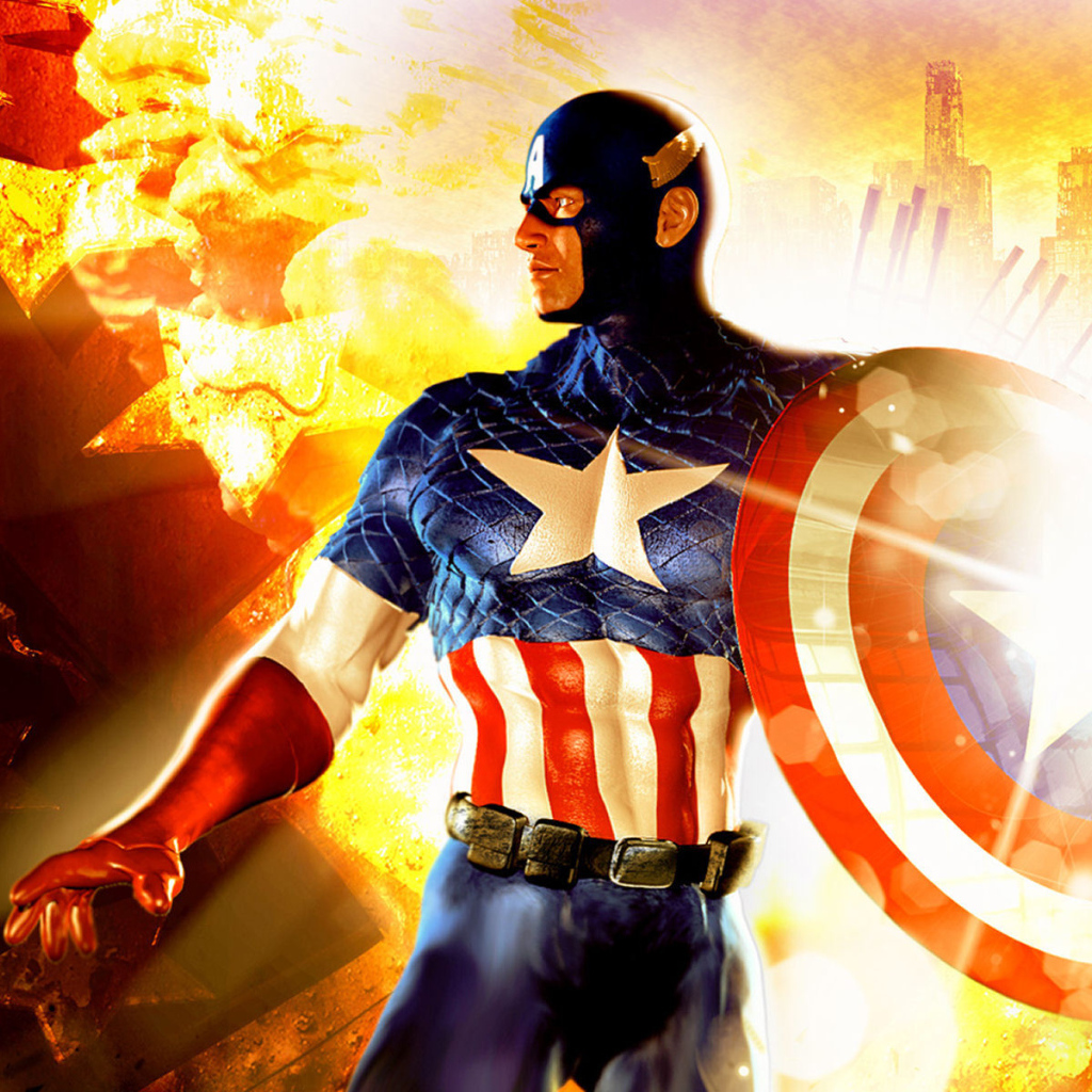 Супер герой Капитан Америка