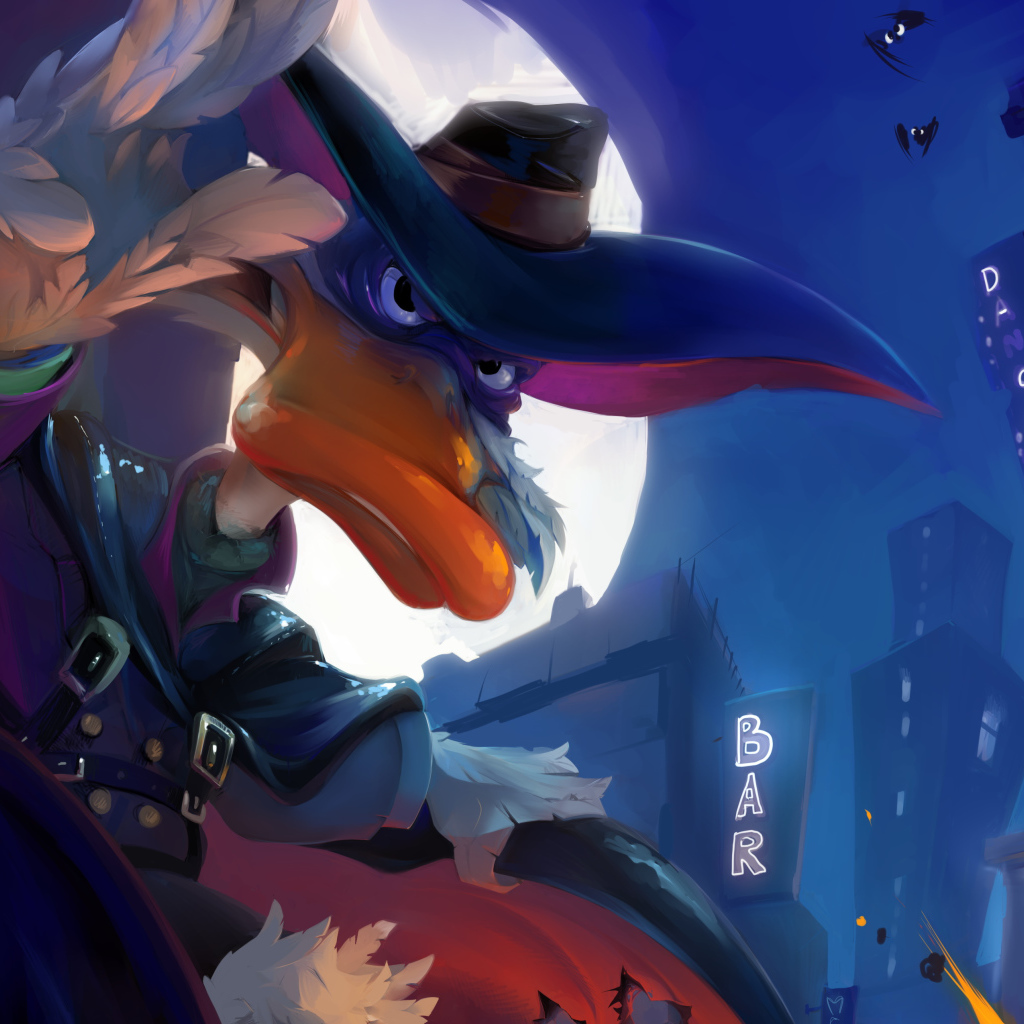 Утка черный плащ