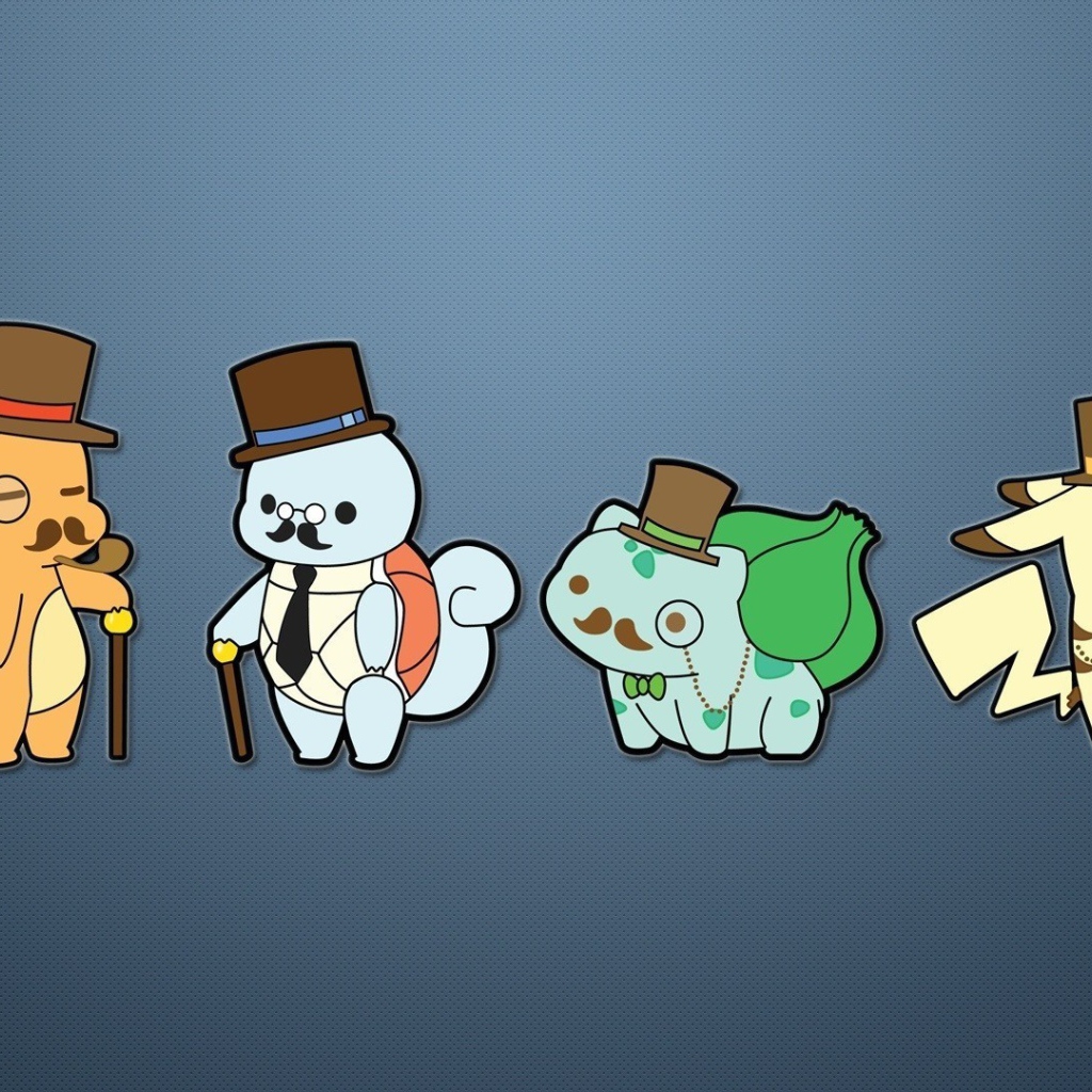 Покемон на сером фоне