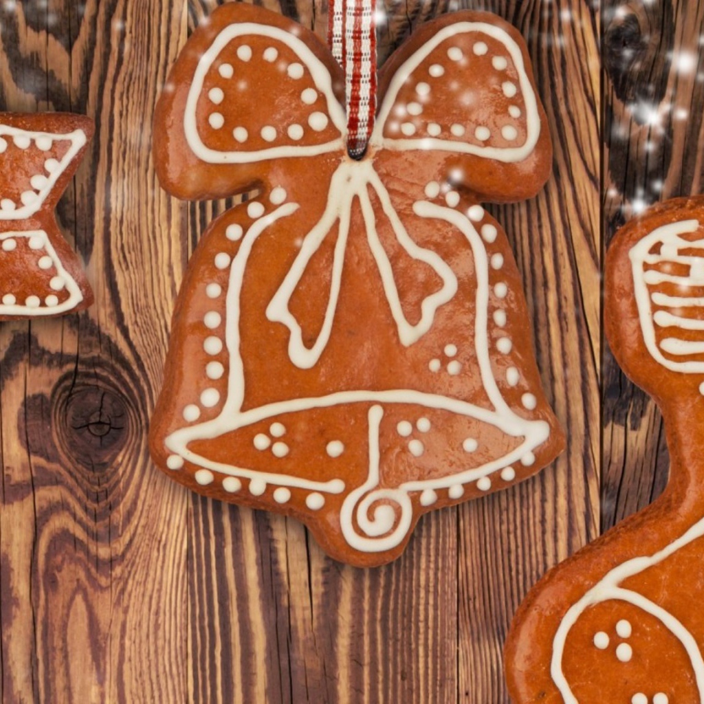 Рождественские печенья на тесемках