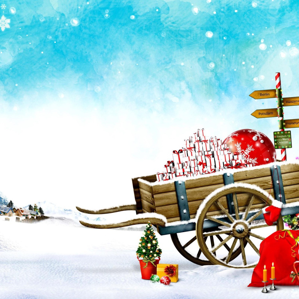 Сани Санта Клауса на Рождество