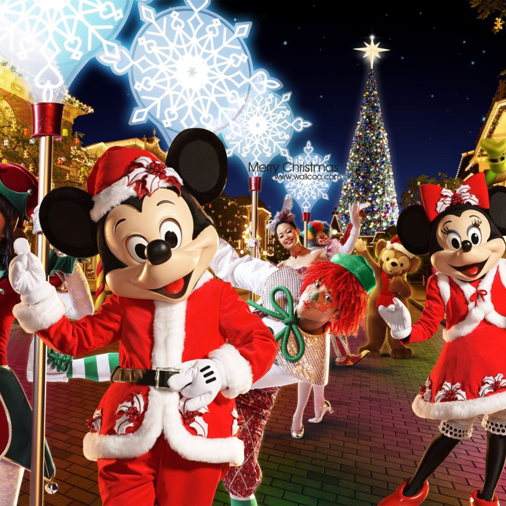 Микки Маус на Рождестве