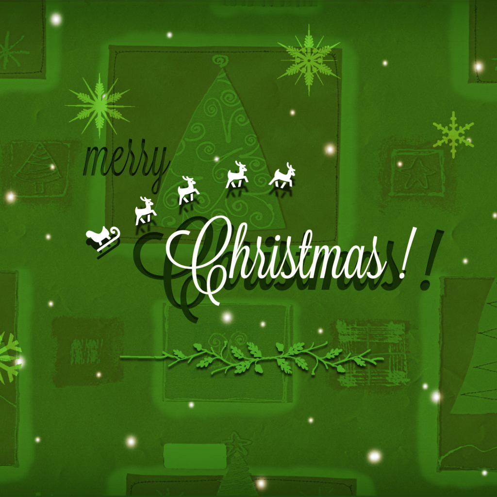 Поздравление с Рождеством на зеленом фоне