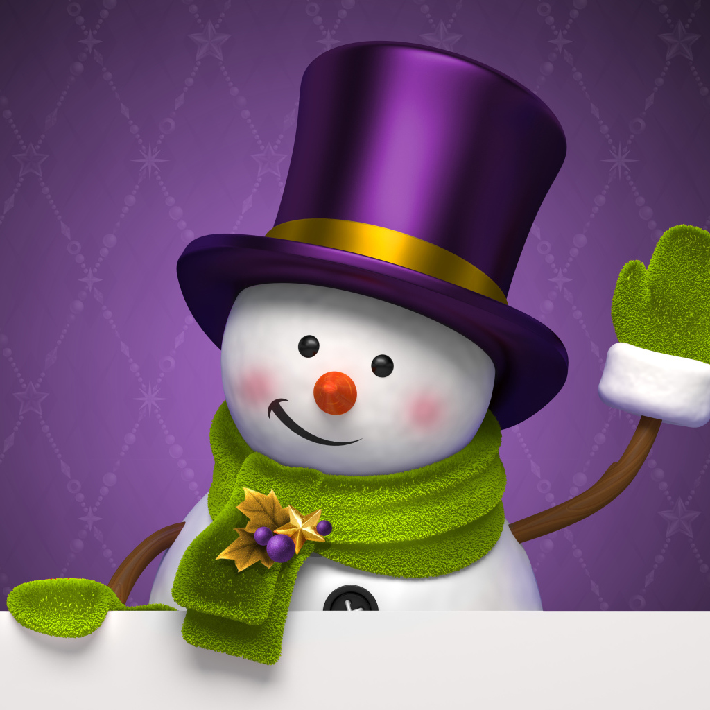 Снеговик в шляпе цилиндре