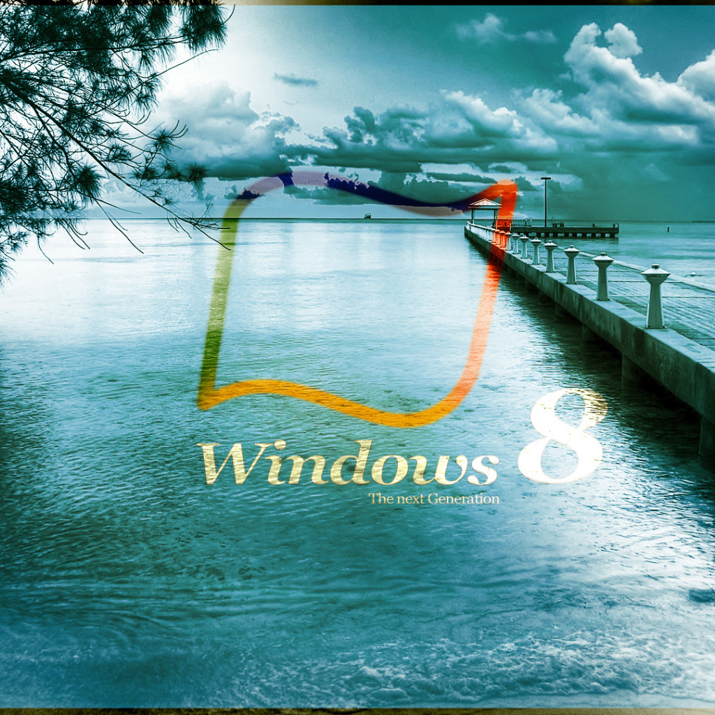 Windows 8 на фоне моря