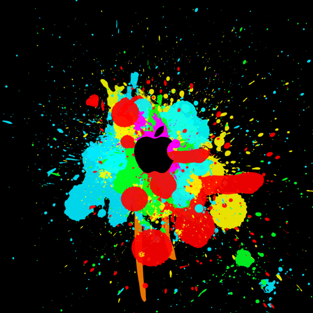 Цветные брызги на черном фоне