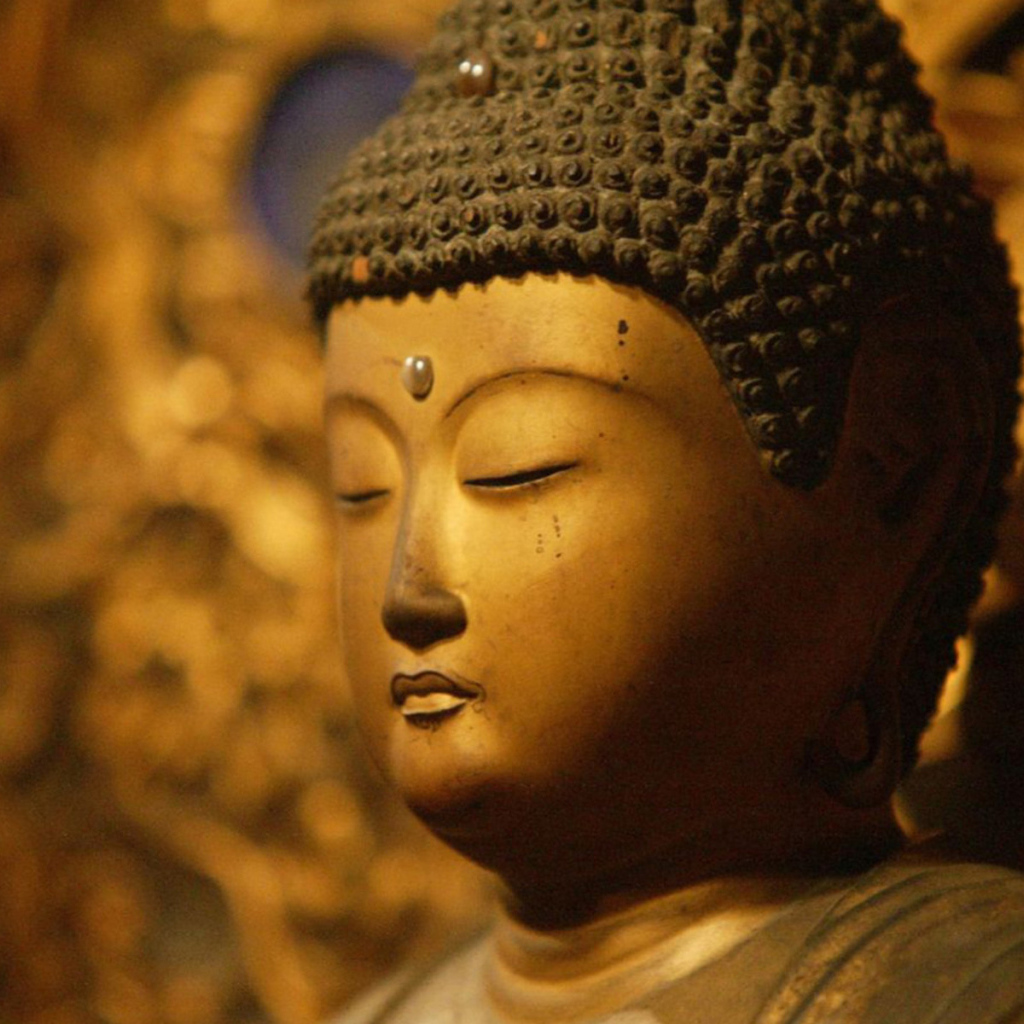 Buddha with eyes closed