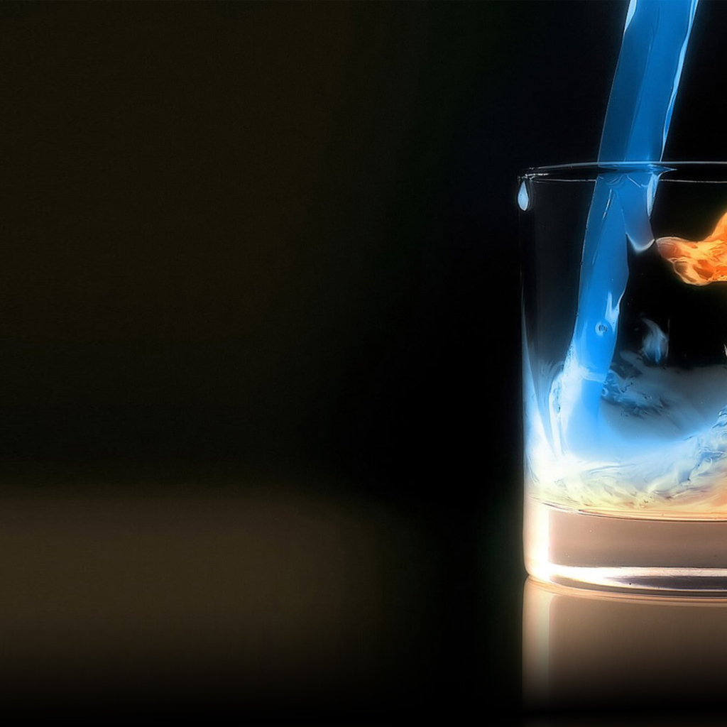 Fire and water in the glass