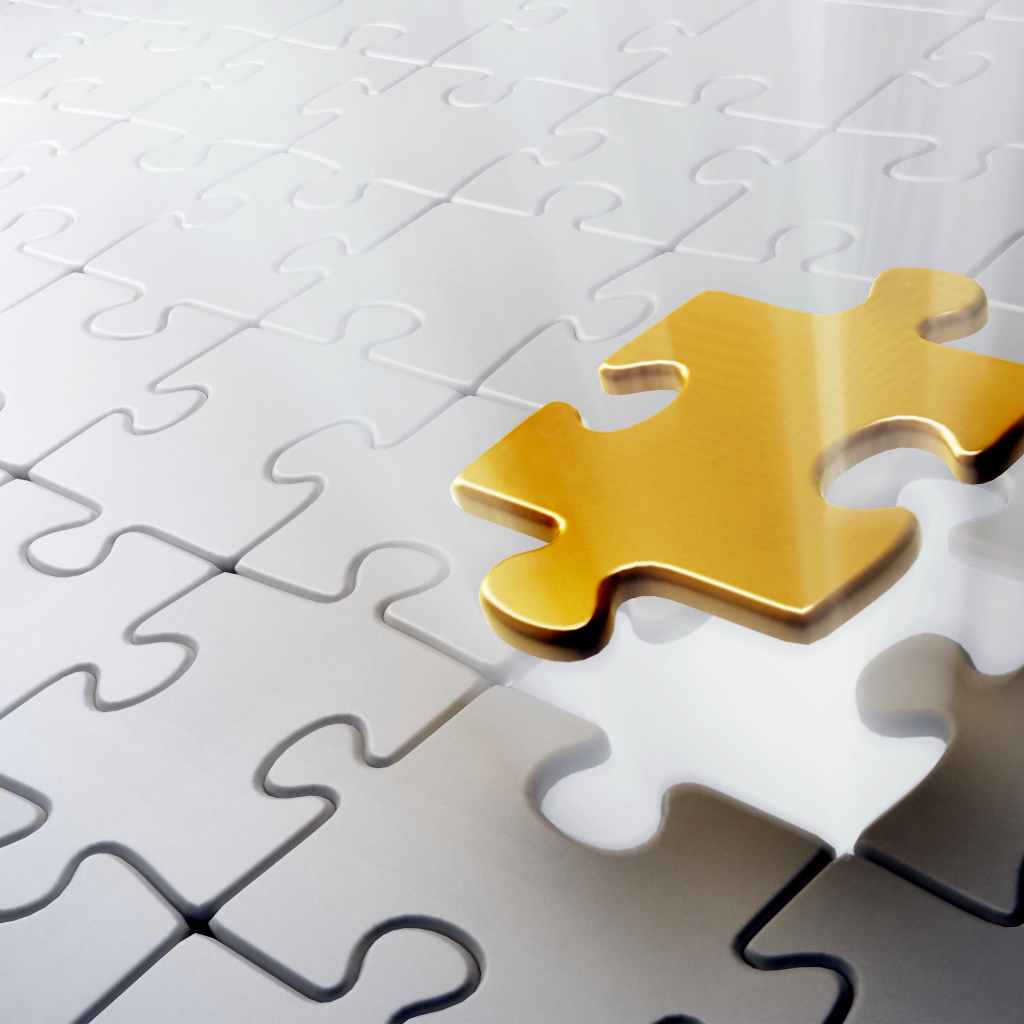 Золотой пазл на месте