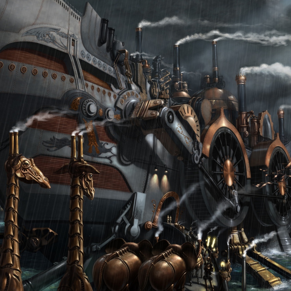 Сухопутный корабль стимпанк