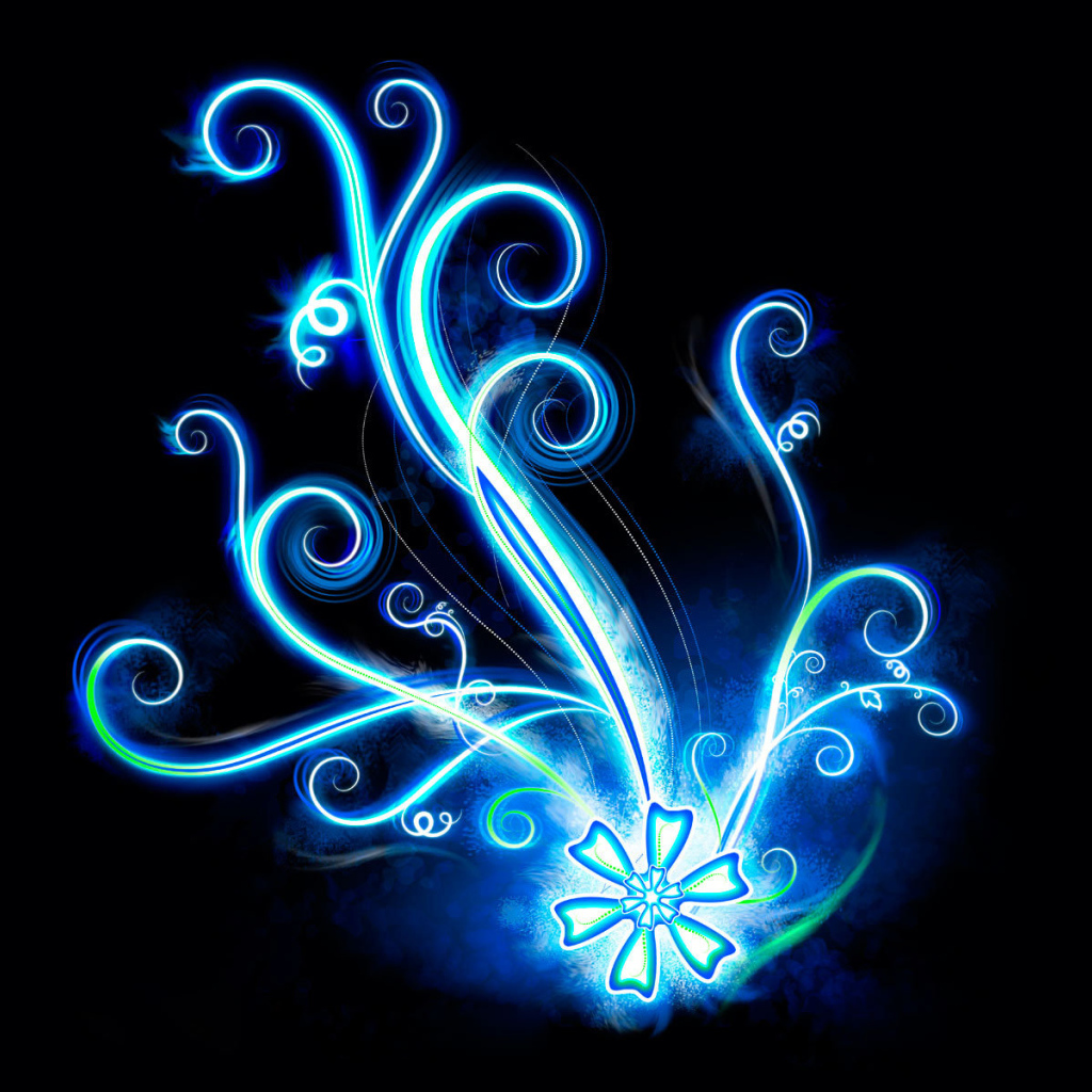 Неоновый векторный цветок