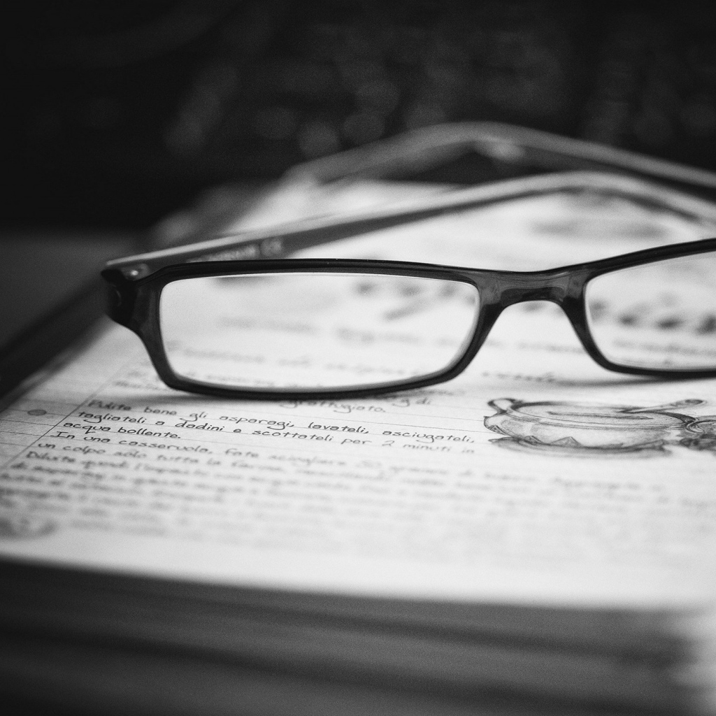 Очки на записной книге