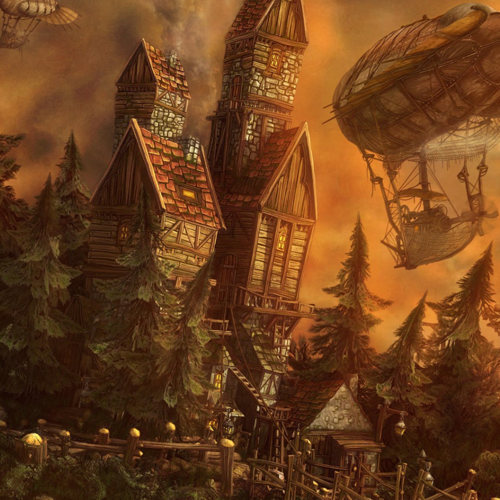 Технологии в лесу стимпанк