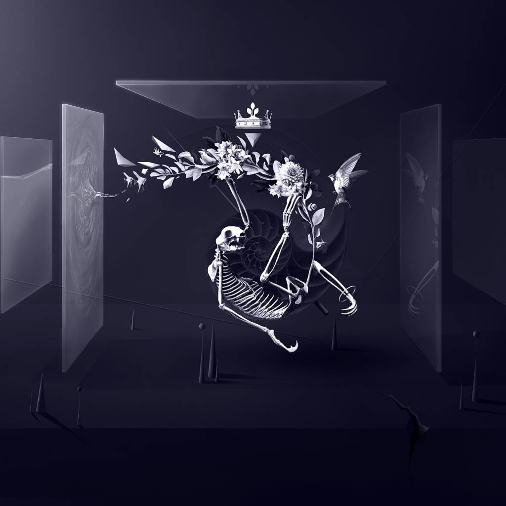 Скелет между стеклами