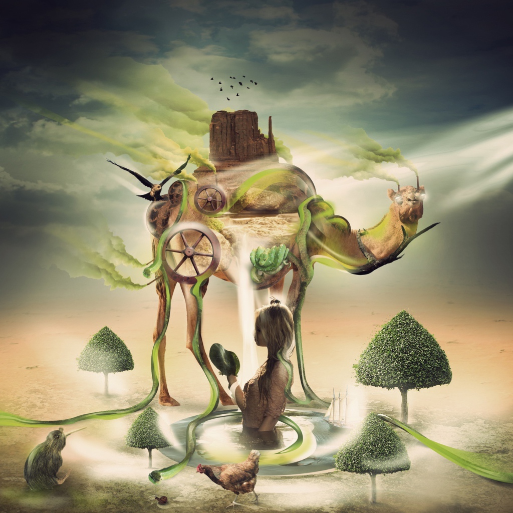 Абстрактный Оазис в пустыне