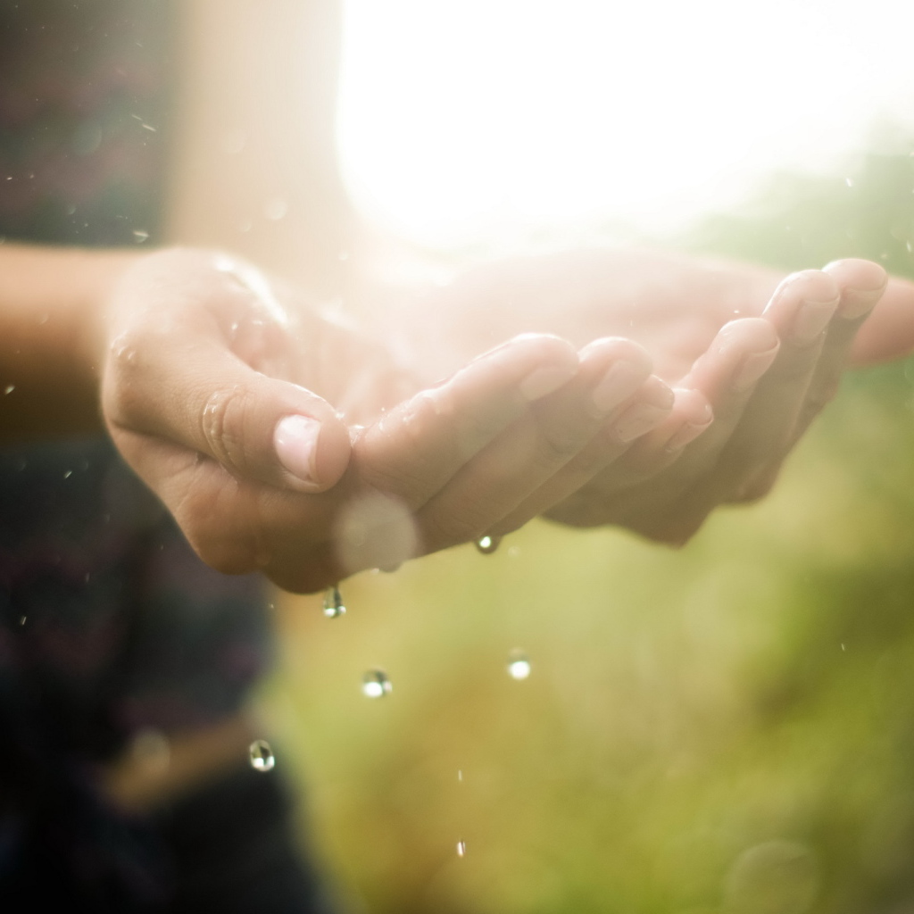 Ладони с водой