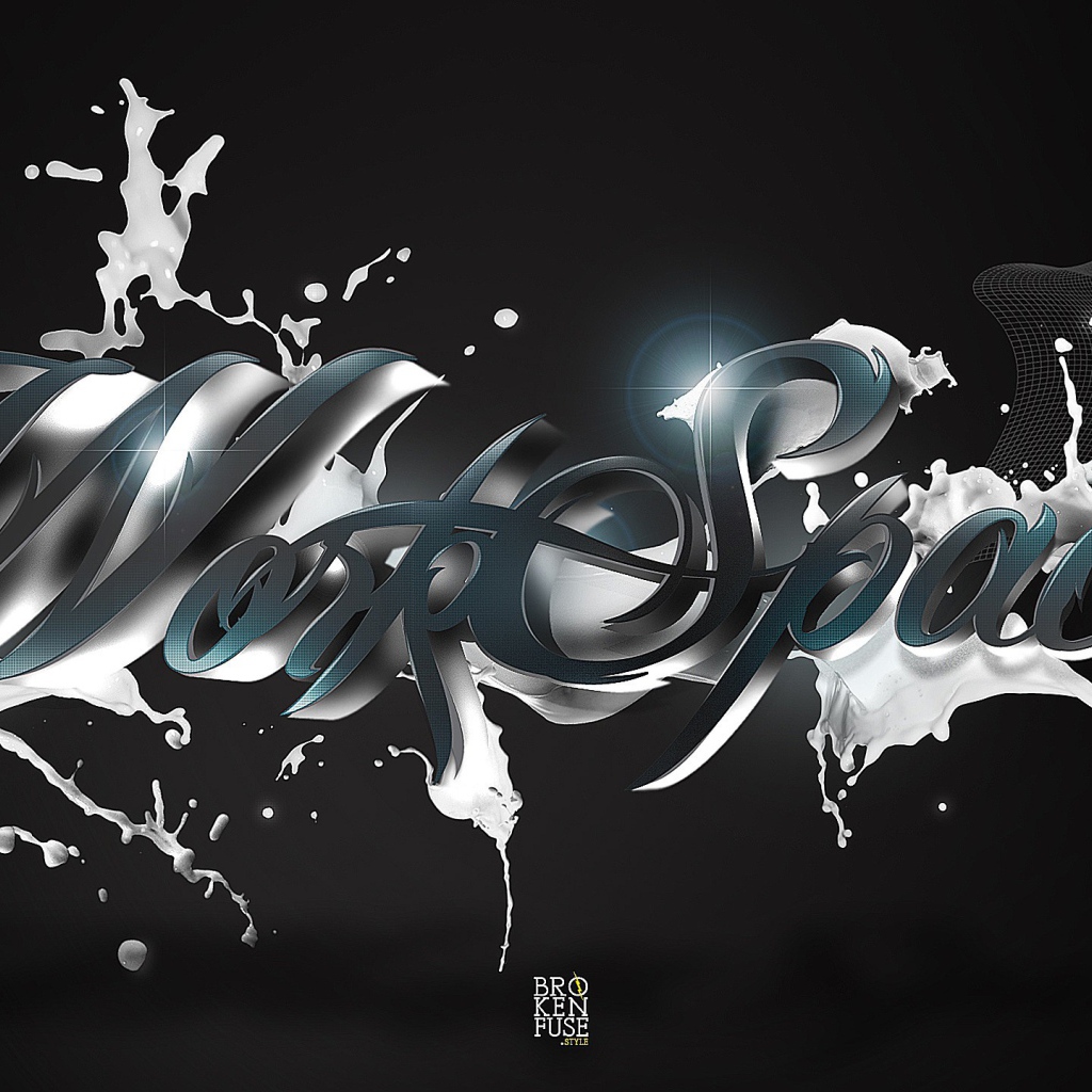 Надпись в брызгах