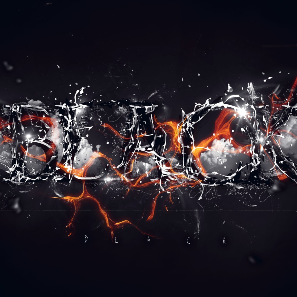 Надпись на черном фоне