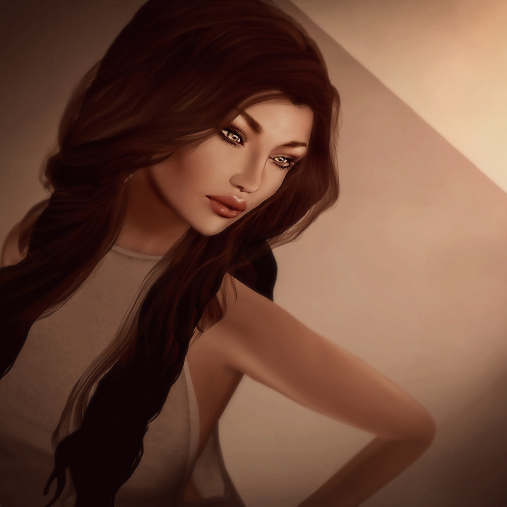 Темные волосы у девушки