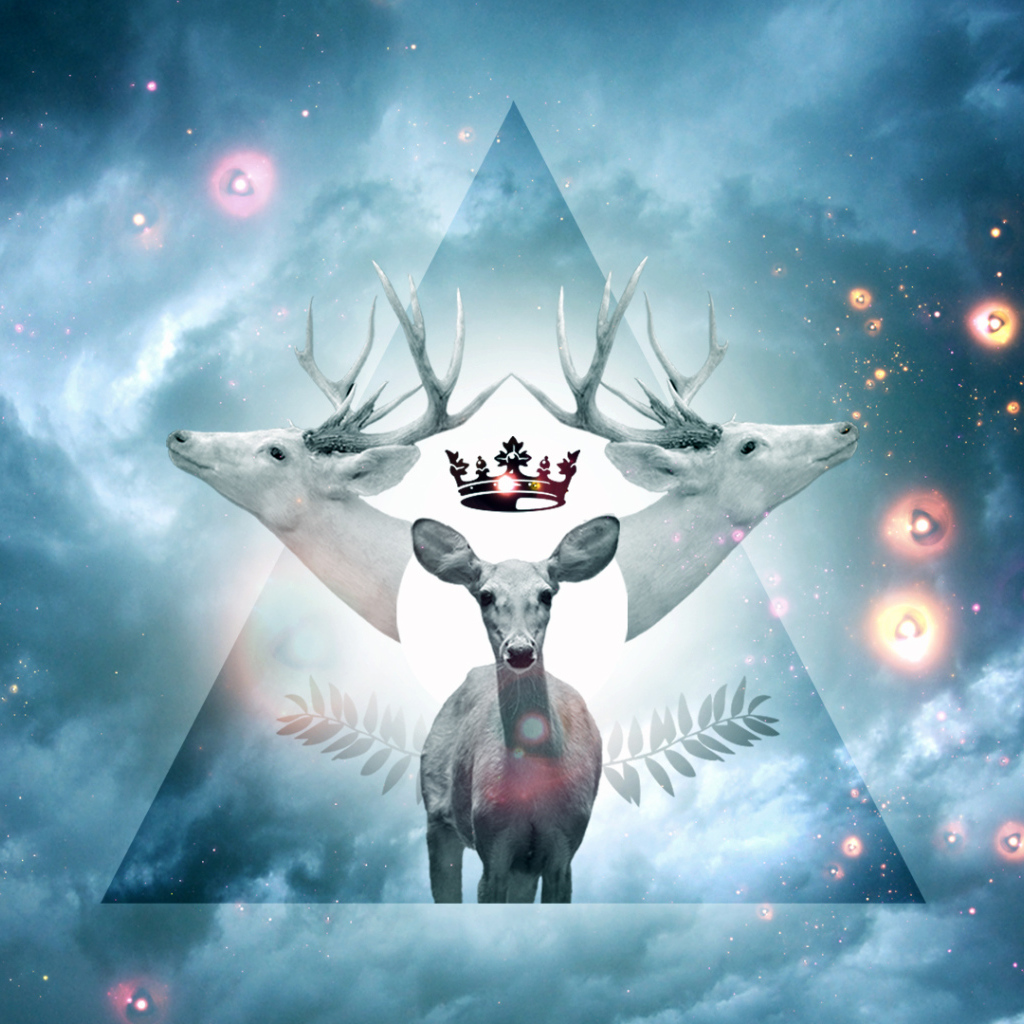 Головы оленей в треугольнике