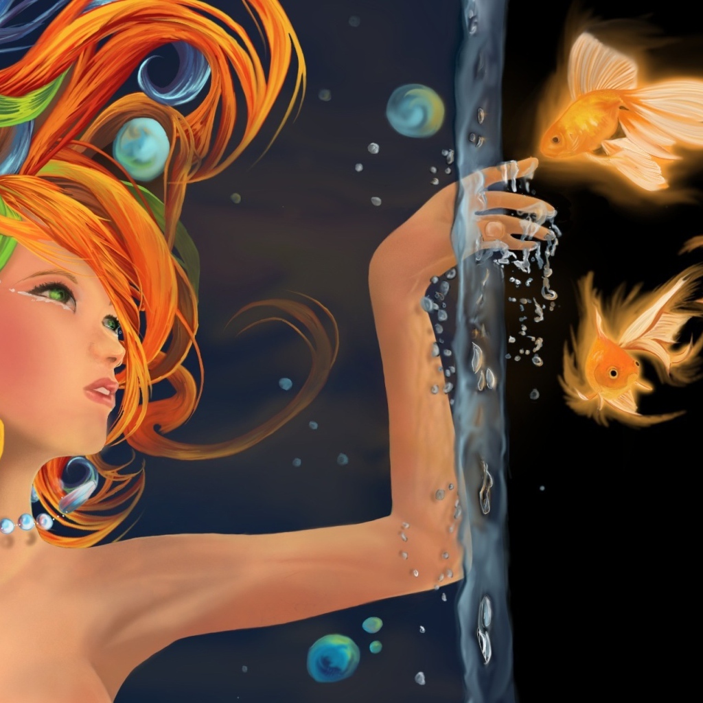 Русалка в аквариуме