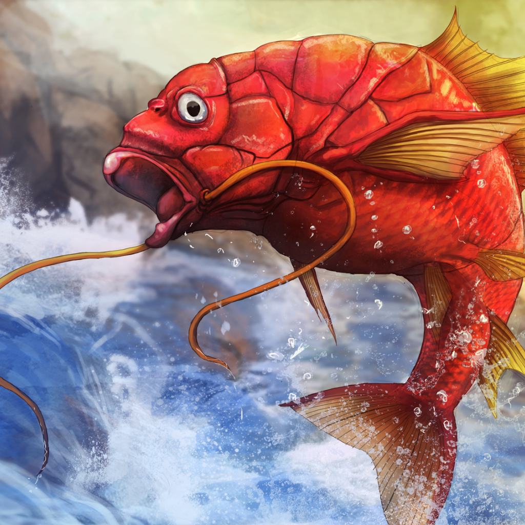 Красная рыба в море