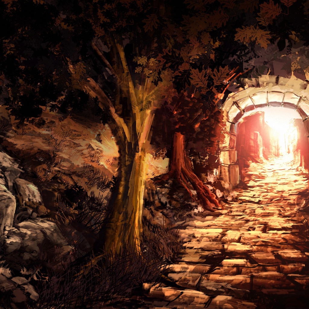 Каменная дорога через арку