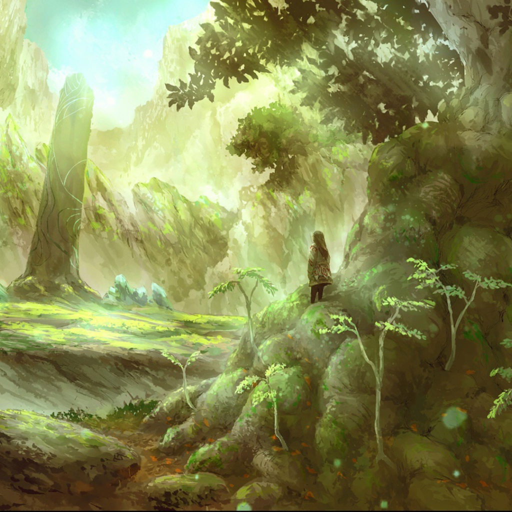 Девочка на большом дереве