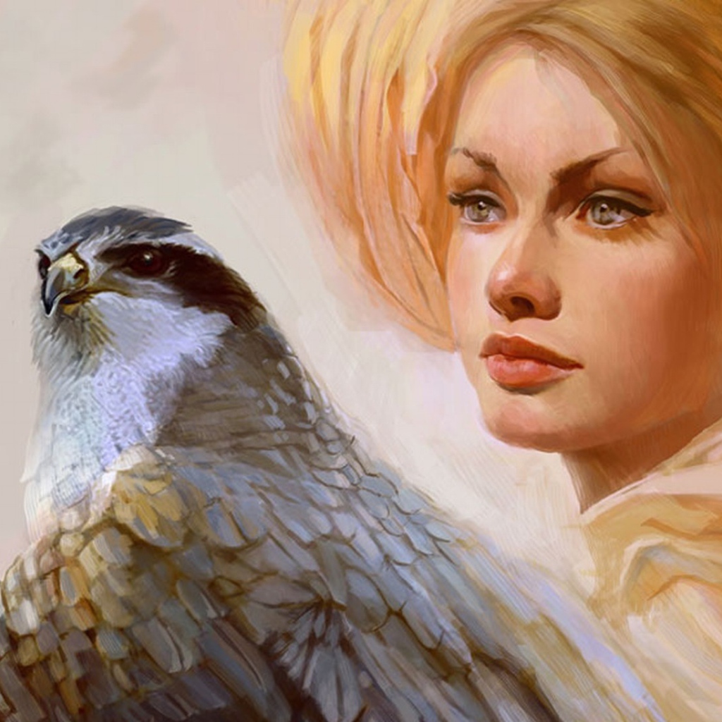 Девушка с ястребом