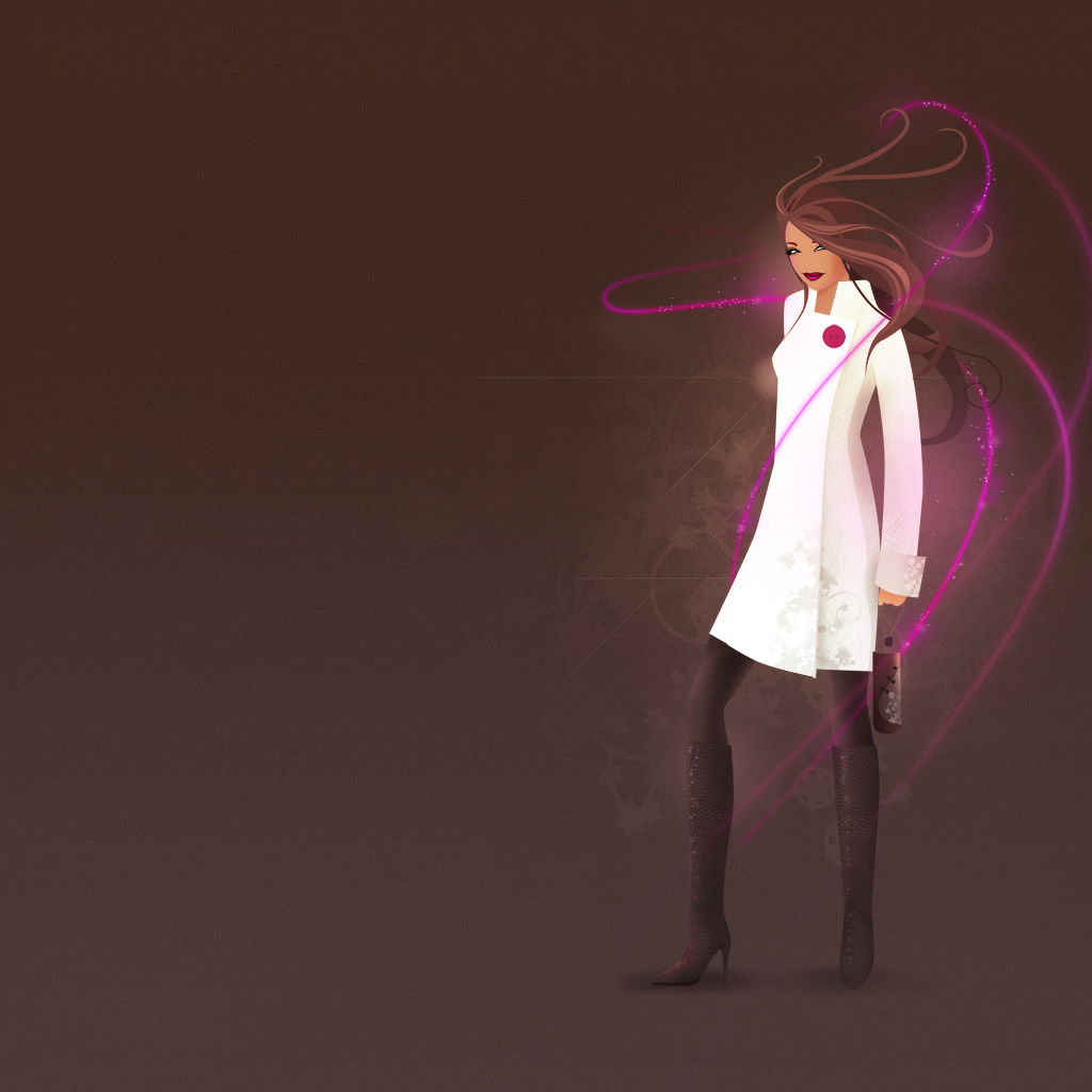 Девушка в белом пальто