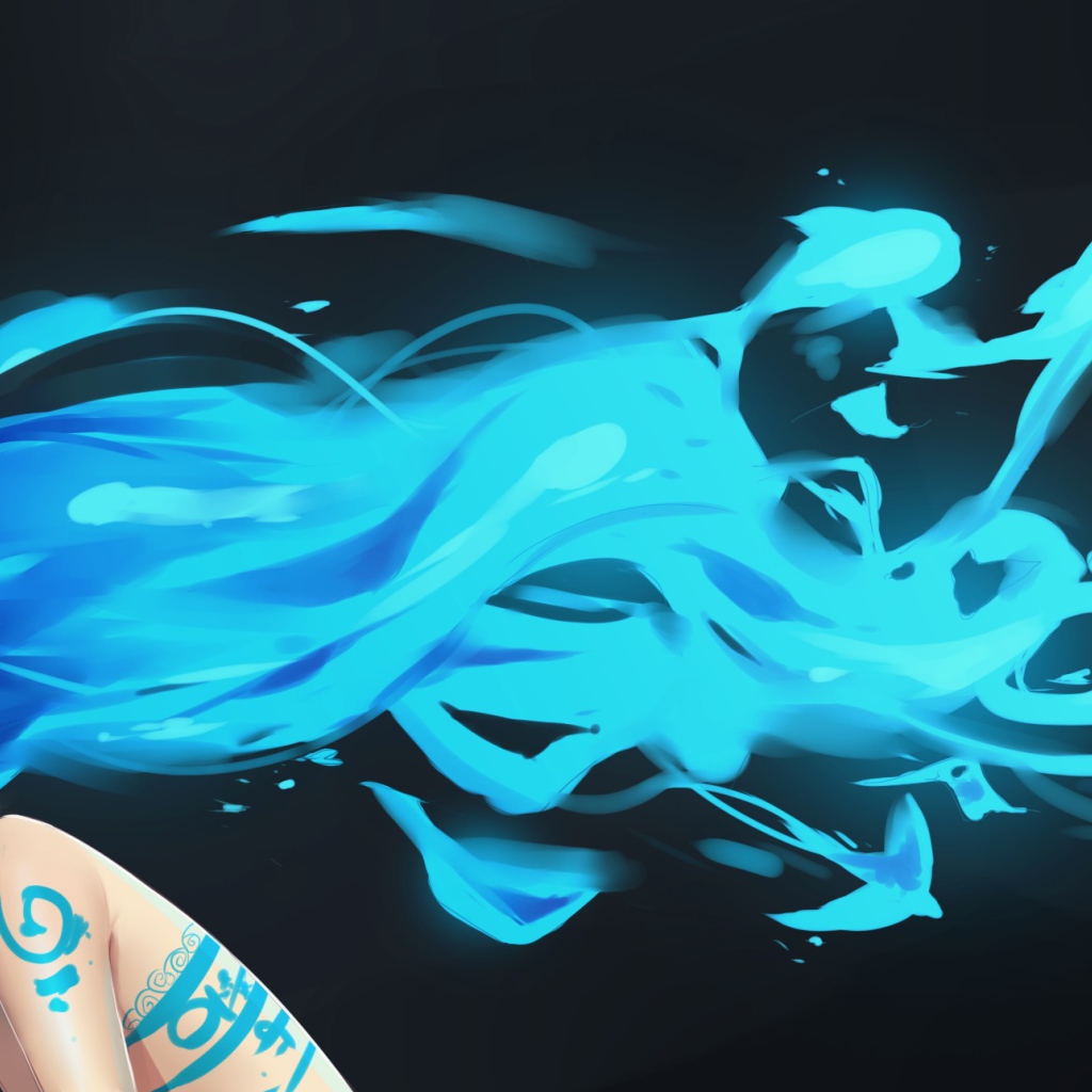 Девушка с голубыми волосами