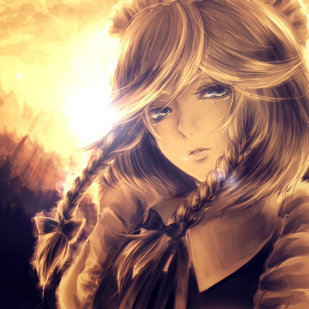 Девочка с косичками