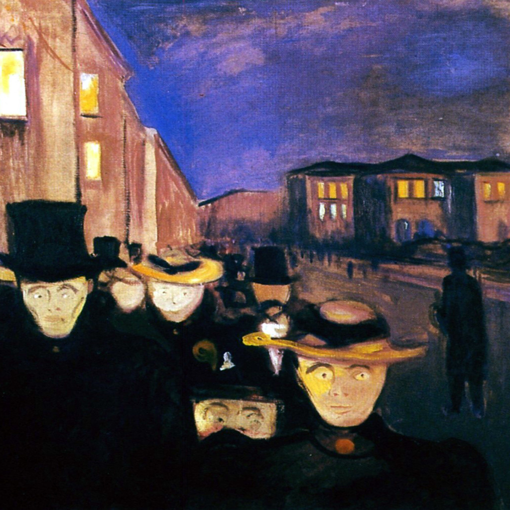 Картина Эдварда Мунка - темная улица