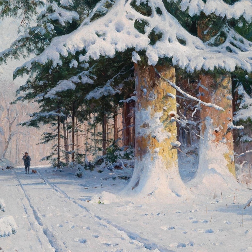 Человек в зимнем лесу