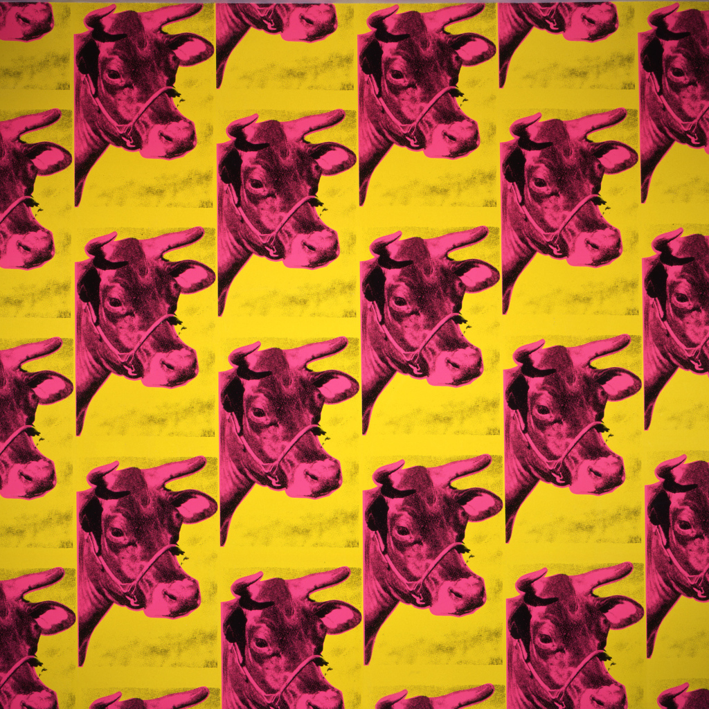 Картина Энди Уорхола красной коровы