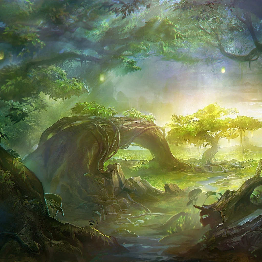 Деревья с фонарями