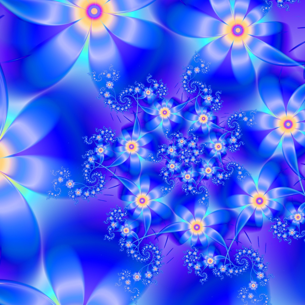 Орнамент из синих цветов