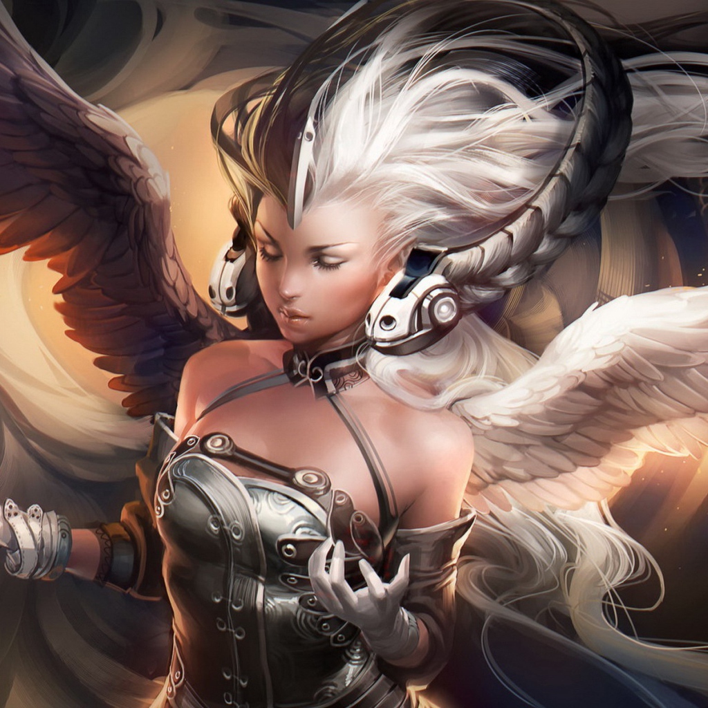 Ангел с наушниками