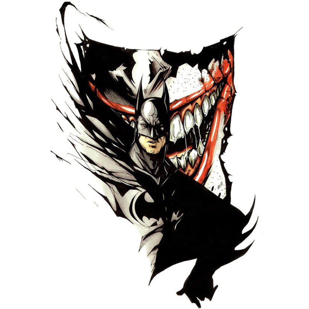 Бетмен на фоне Джокера