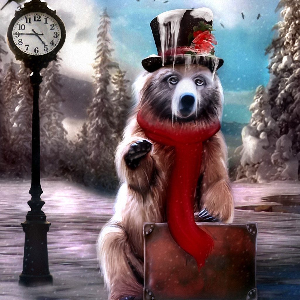 Медведь с чемоданом