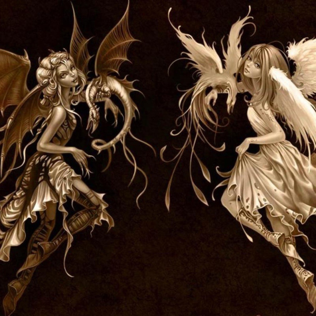 Черный и белый ангелы