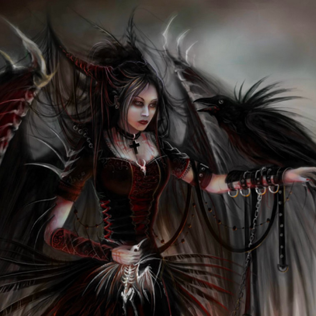 Черный ангел с вороной