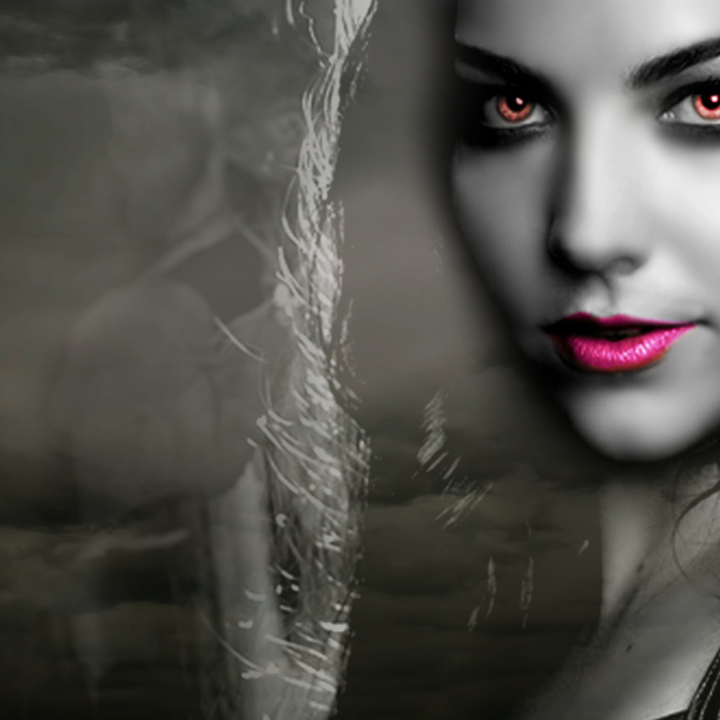 Брюнетка девушка вампир