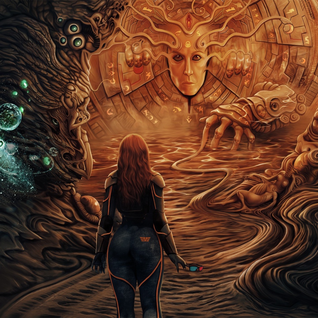 Фантастический рисунок на космическую тему