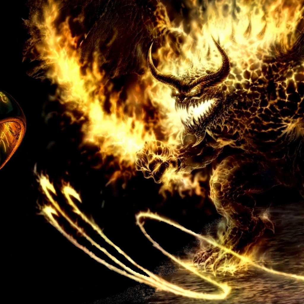 Огненный монстр с плеткой