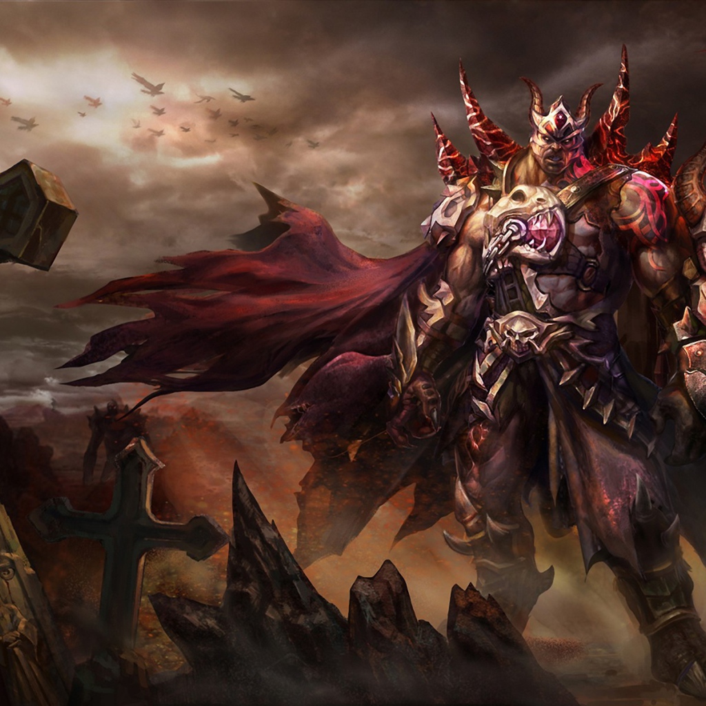 Великан демон на кладбище